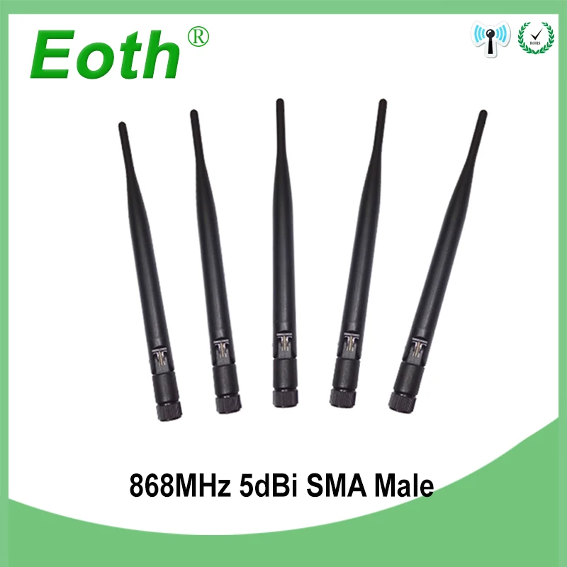 EOTH-antena de 10 piezas, 868mhz, 5dbi, sma macho, 915mhz, lora, módulo de codo hembra, lorawan, antena de RP-SMA, RG178, IPEX, CABLE de 1 5CM