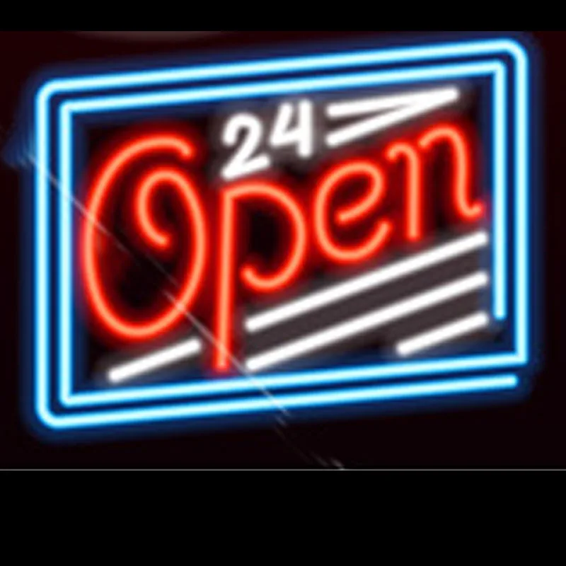 

Neon Sign Open 24 hours Neon light Neon Wall Sign Beer Bar Advertise Hotel Advertise Lamp Recreational Handmade Real glass TUBE