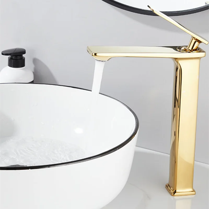 

New Basin Faucet Gold Bathroom Faucet hot and cold Brass water Mixer Tap Copper Basin Water Sink Mixer crane