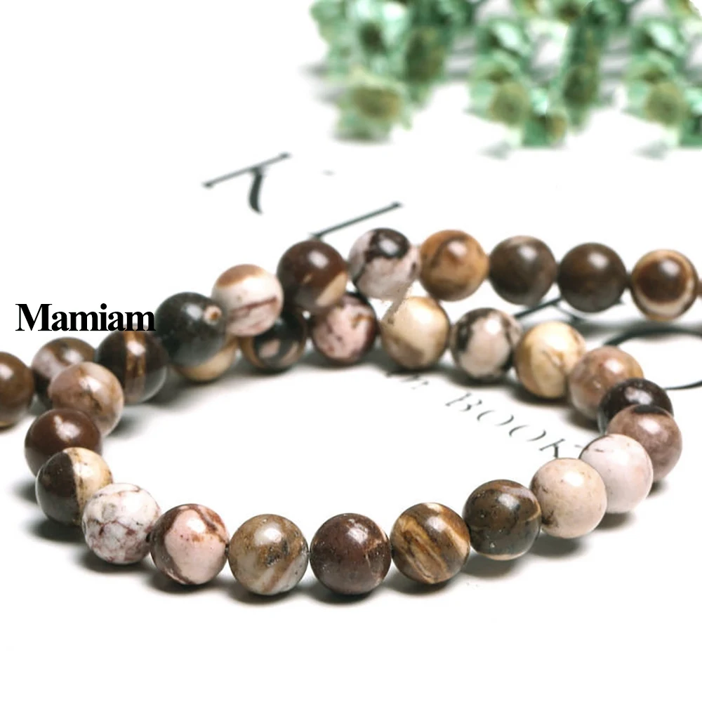 

Mamiam Natural Australian Zebra Jasper Beads Smooth Round 6-10mm Stone Diy Bracelet Necklace Jewelry Making Gemstone Design