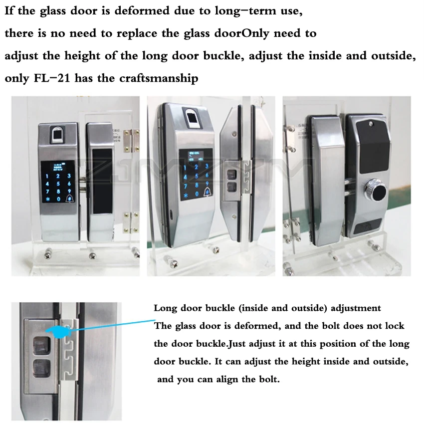 Glass Door HD LCD Screen Fingerprint Password LockSingle/Double Opening Sliding Sliding Door With Doorbell Smart Electronic Lock
