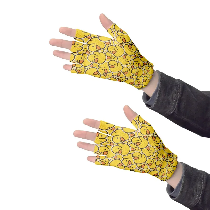 Gants de dessin animé unisexe pour hommes et femmes, mitaines courtes, doigt de cyclisme mignon, mode automne et hiver, Kawaii