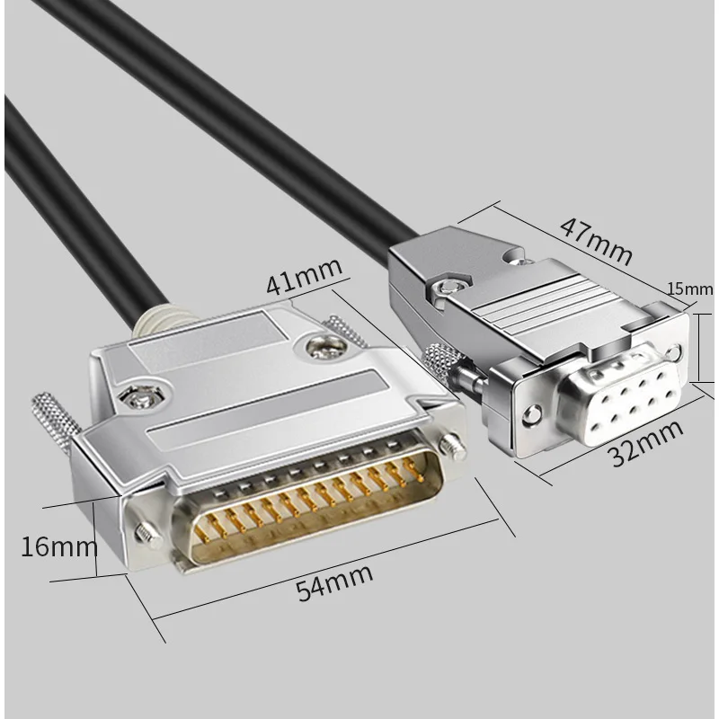 Cable de conexión DB9 de cobre puro con orificio a 25 pines, puerto serie DB25 a DB9, cable de conversión de 9 agujeros a 25 pines