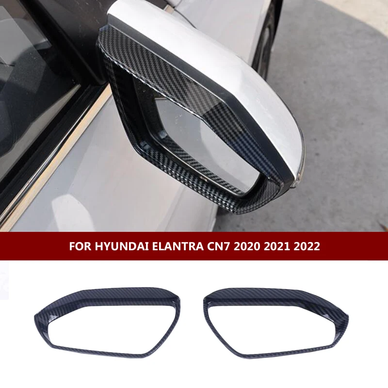 

ABS For Hyundai Elantra CN7 2021 2022 Accessories Car Rearview Mirror Block Rain Eyebrow Frame Panel Cover Trim Car Styling