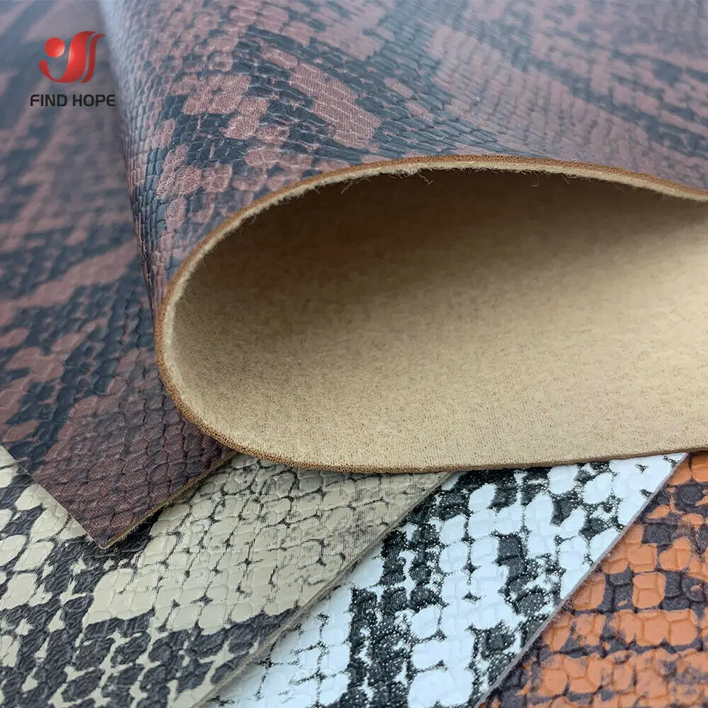 A4 Sheets 20*30cm Snakeskin Pattern Faux PU Leather Fabric Vinyl For Sewing Bag Sofa Earring Sewing DIY Craft Bow