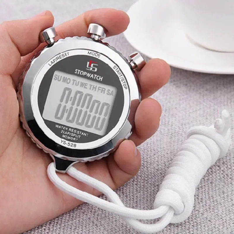 Silent Stopwatch with Light 0.01s Accuracy Countdown Timer On Time Alarm Large Display Digital Sports Stopwatch Clock