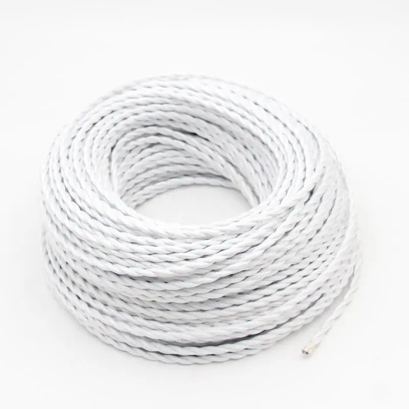 2m 3m 5m 10m 2 Core Retro Fabric Covered Twisted Cable Vintage lamp Cords Cloth Woven Electrical Wire