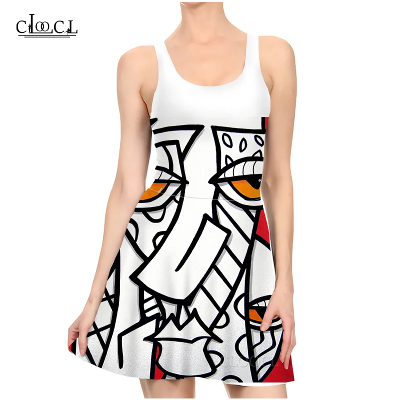 CLOOCL Neue Geometrische Kunst Muster 3D Druck Frauen Casual Mode Ärmellose Neue Sexy Schlank 2021 Sommer Kleid