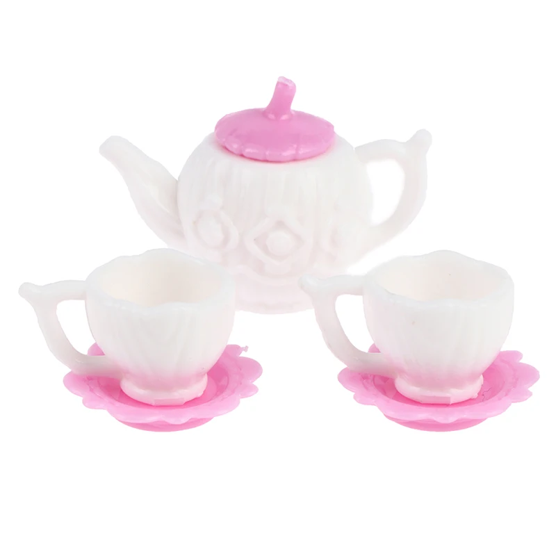 

1:12Tableware Teapot Coffee Cups Saucer Tray Plate Tea Set Pot Kitchen Decor Dollhouse Miniature Christmas Gift Doll Accessories