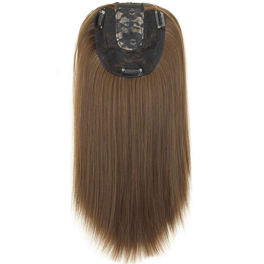 Extension Capillaire Synthétique Longue et Lisse en Fibre Haute Température pour Femme, 3 Clips en une Seule Pièce