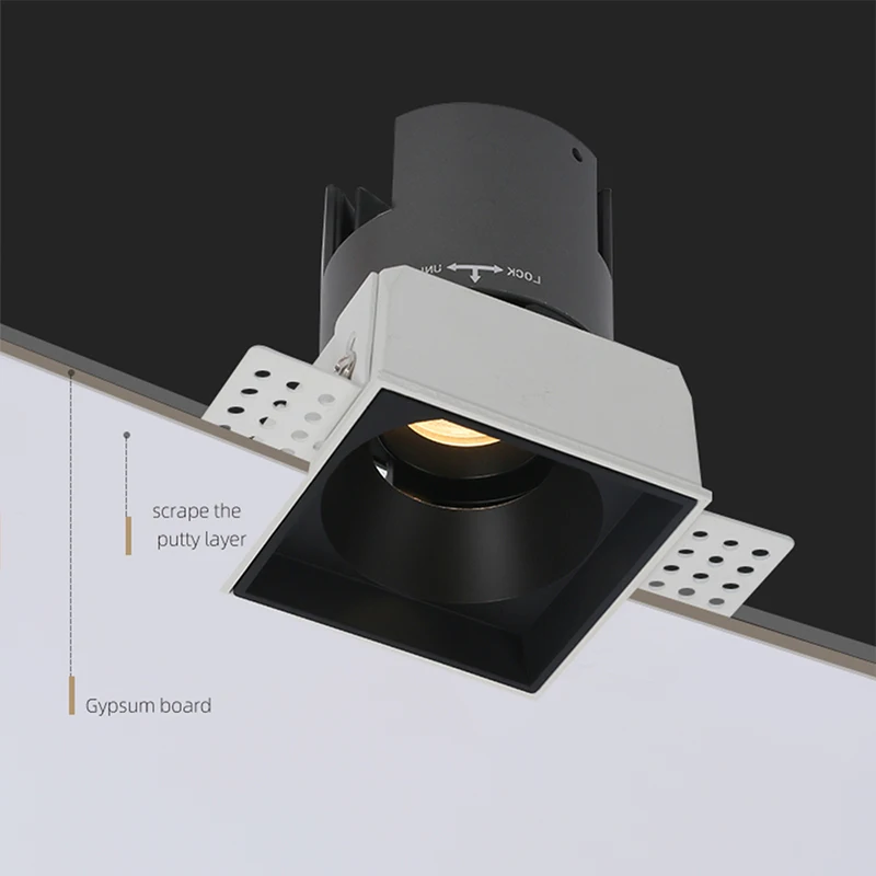 Aisilan led eingebettet platz doppel kopf downlight randloses anti-glare decke scheinwerfer ohne wichtigsten licht für home wohnzimmer