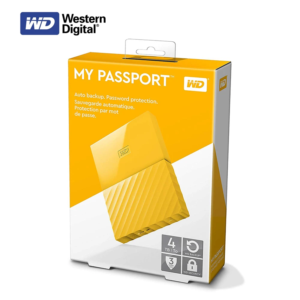 Western Digital My Passport HDD 4TB  USB 3.0 Portable External Hard Drive Disk