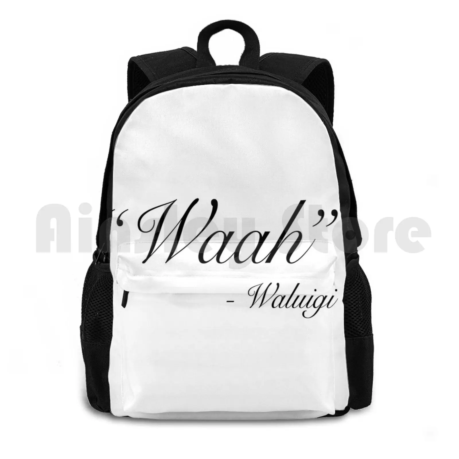 Waah-Waluigi Outdoor Hiking Backpack Waterproof Camping Travel Waluigi Wah Dank Funny Meme Simple Humor Random Weird Cool Game