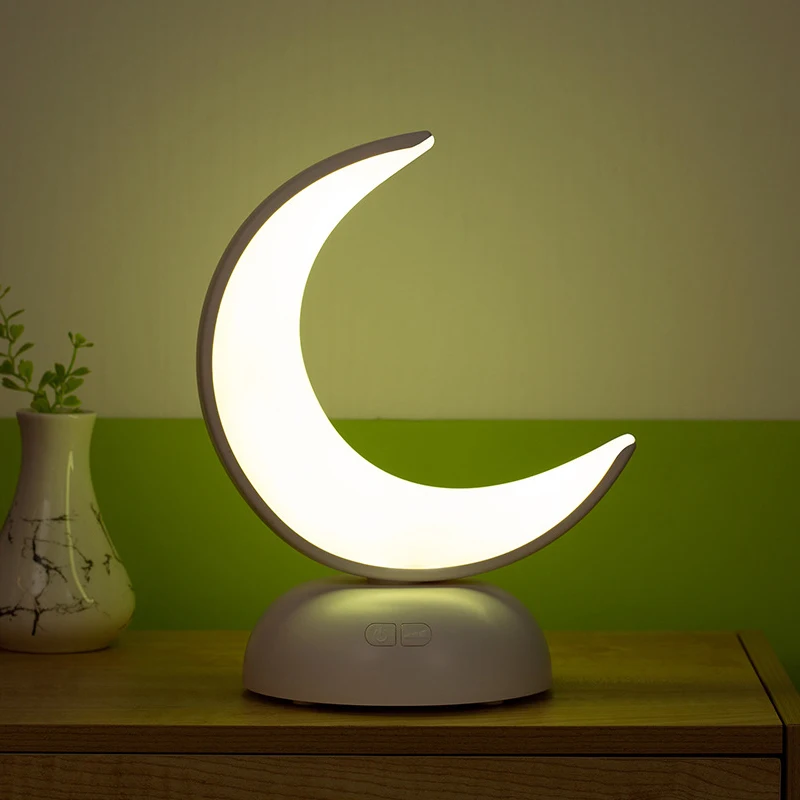 Moon Night Light Portable Cute Baby Kids Desk Lamps Bedroom Bedside LED Table Lamp USB Charging Desktop Sleeping Lamp Home Decor