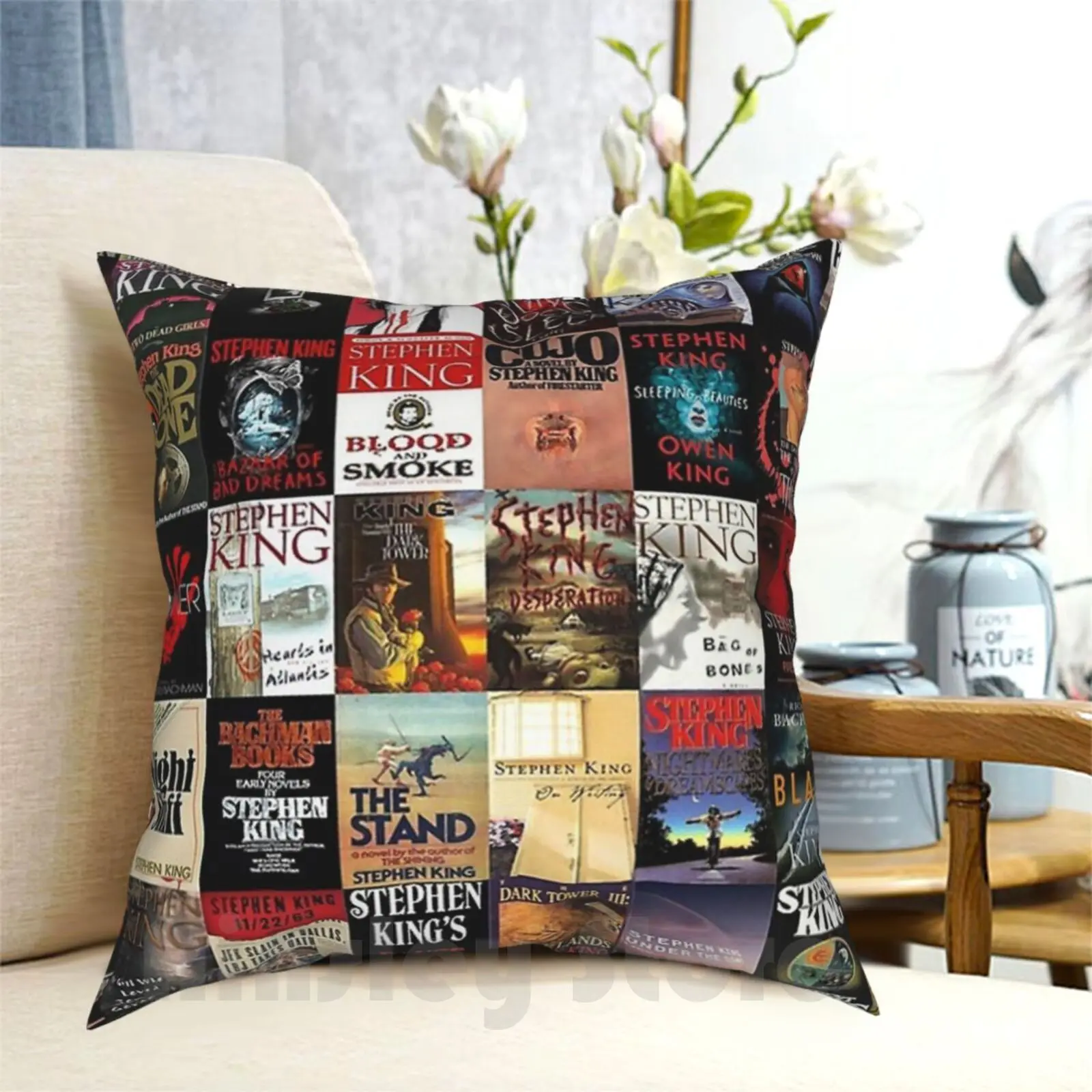 

Stephen King Novels Pillow Case Printed Home Soft Throw Pillow Stephen King Novels Fashion New York Pattern London Paris