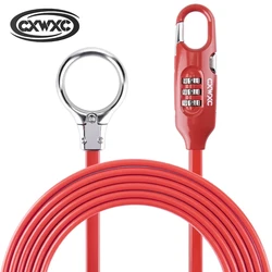 Bicycle steel cable lock helmet 1800mm extension cable code lock front and rear wheels