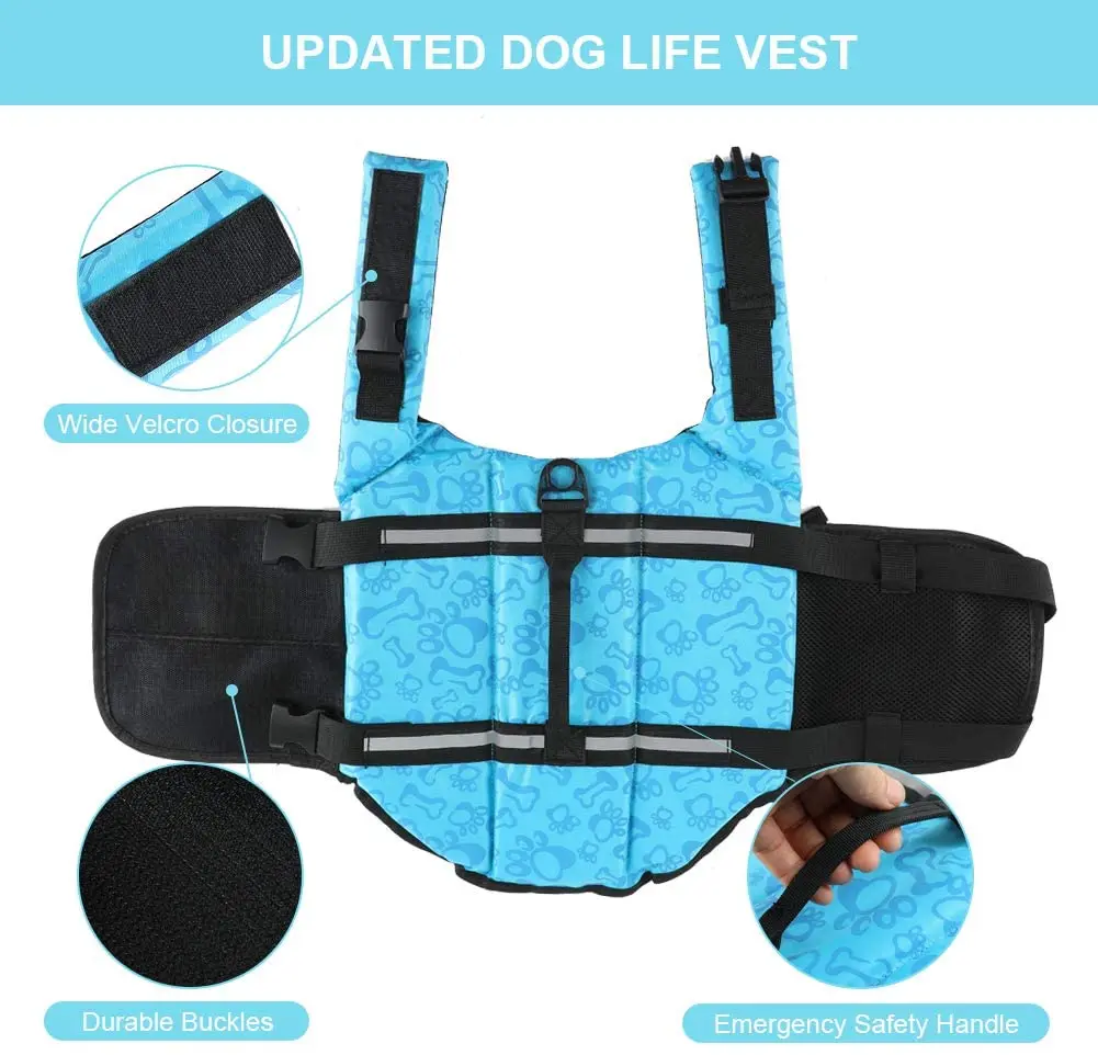 Safety Dog Life Jacket Summer Printed Pet Dog Life Vest Swimming Wear Safety Clothes Outdoor Puppy Big Dog Clothing Vest XXS-XXL