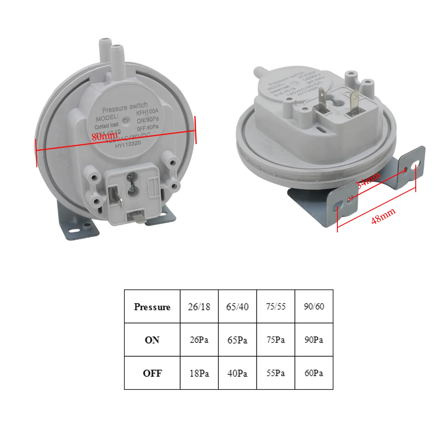 1pc switch pressure wind for Gas wall-hung boiler special switch differential pressure air flow switch