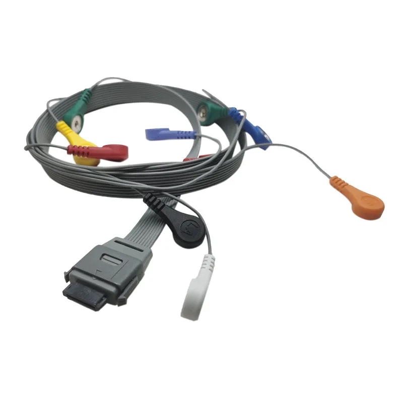 For Edan Holter Recorder Device SE2003 SE2012 ECG Patient Cable 26 Pin 10 Leadwires Snap 4.0 AHA