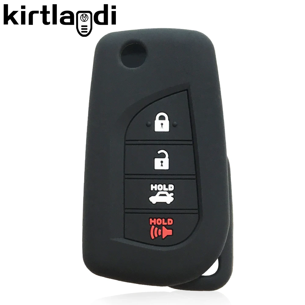 3-Button Flip Silicone Key Chain Cover Fob For 2017-2018 Toyota Corolla IM – Remote Start
