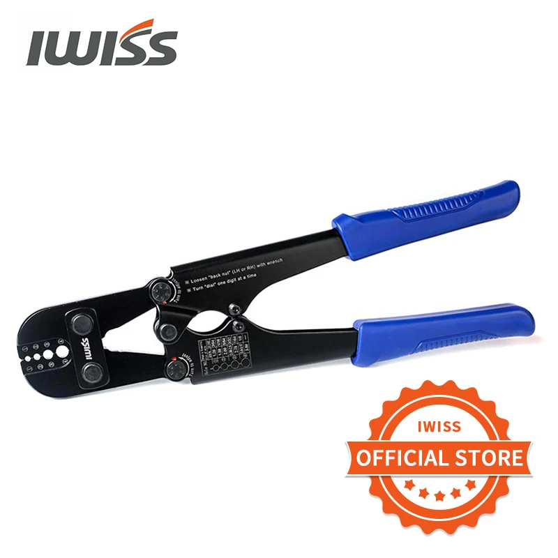 IWISS IWS-1608S Wire Rope Crimping Tool for Aluminum Oval Sleeves,Stop Sleeves,Crimp Ferrules,Crimping Loop sleeve