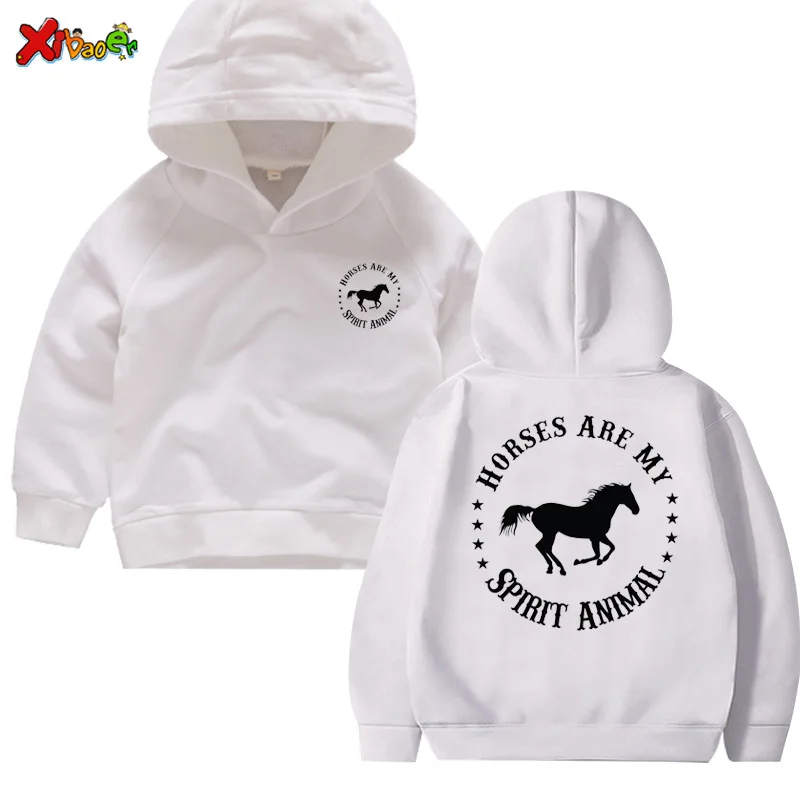 Girl Hoodie Sweatshirt Kids Hooded Horse Lover Clothing Children\'s Clothing Boys Sweatshirt Toddler Baby Clothes Girls Hoodies