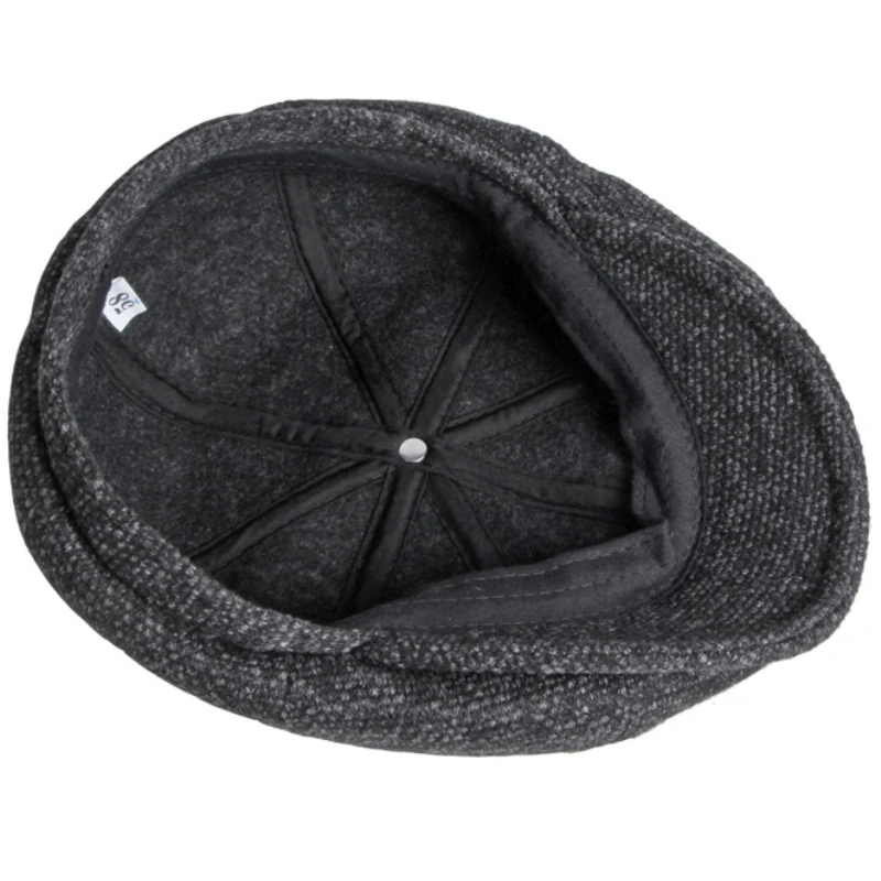 HT3747 Beret Men Women Autumn Winter Hat Octagonal  Cap New Warm Artist Painter Wool Beret Hat Male Female Flat Beret Cap