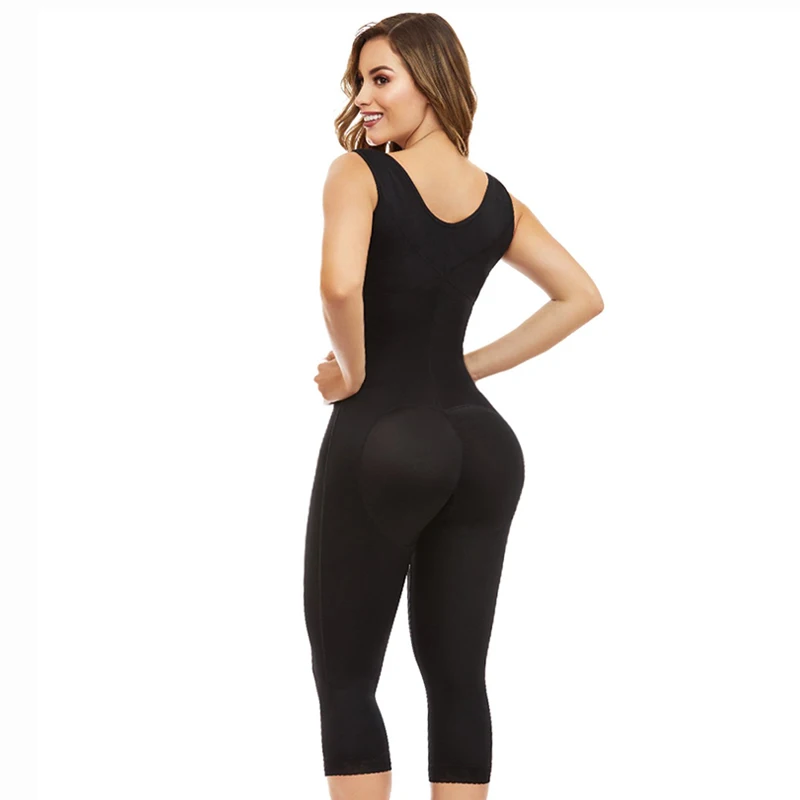 Kadınlar için Faja kolombiyalı açık büstü karın kontrol popo kaldırıcı geniş omuz askısı siyah dantel uzun Bodysuit Shapewear