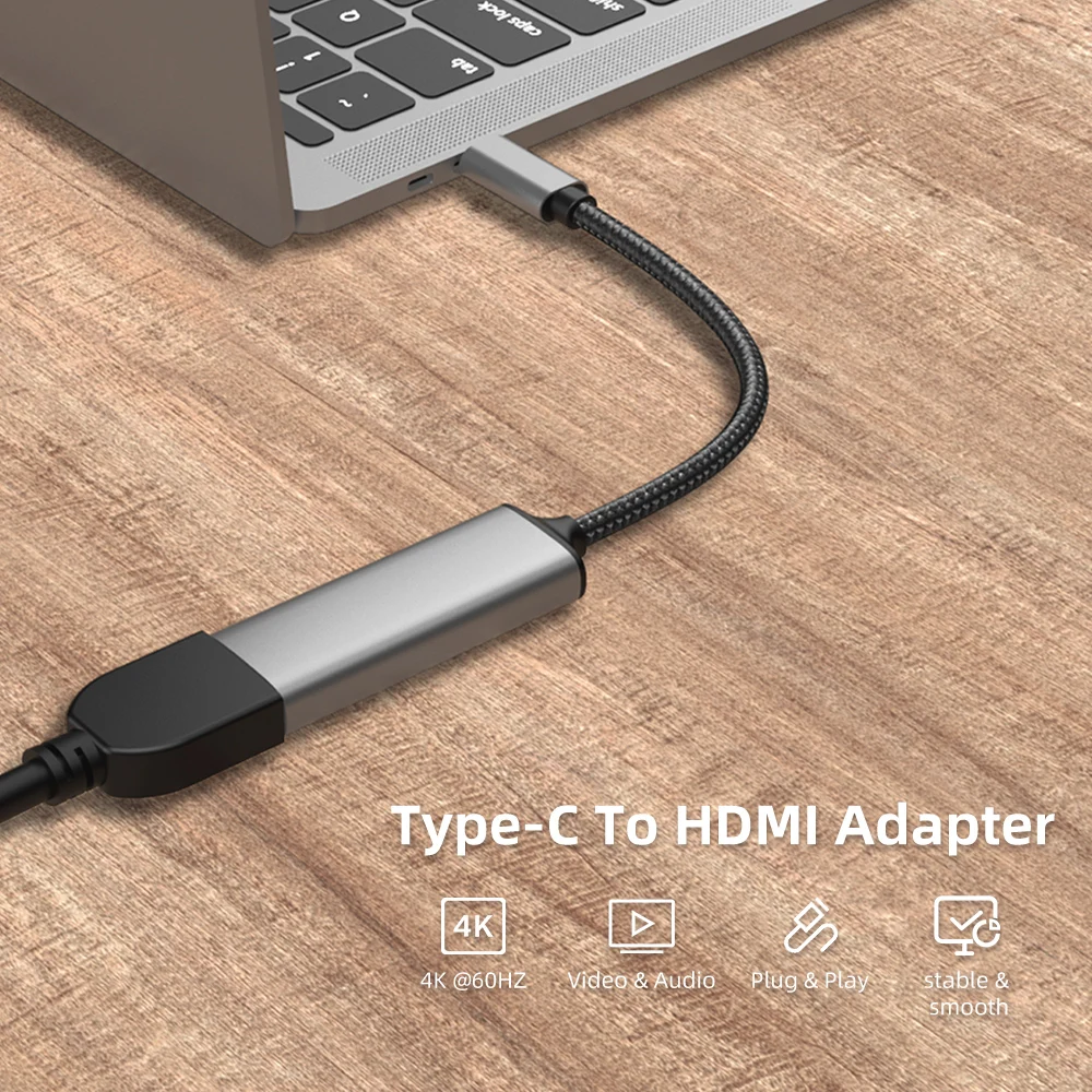 USB Type C to HDMI Adapter USB-C to HDMI 4K/60HZ Adapter Converter for MacBook Air Pro/Huawei Matebook/Samsung S10 S9 Tablet