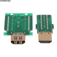 1pcs DIY Standard HDMI-compatible Welded Male Plug Female jack 19Pin Cable Connector 19+1 Gold-plated Repair Plug about 5*3cm