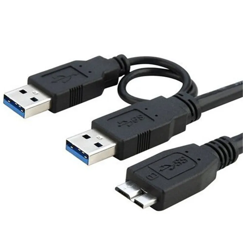 USB 3.0 Male to Micro USB 3 Y Cable with Extra usb Power USB3.0 Male to Micro USB3.0 B Male Adapter Cable for HDD Hard Drive