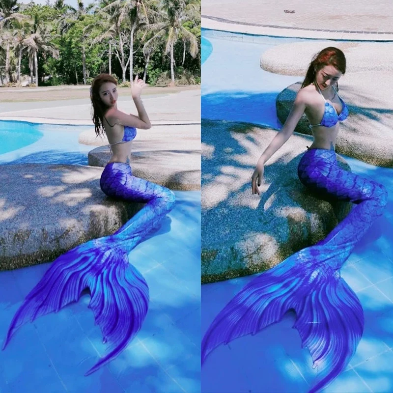 Customized New Mermaid Tail for Swimming Swimsuit Tail and Fins Mermaid Tails With Monofin Adult Kids Swimmable Cosplay Costumes