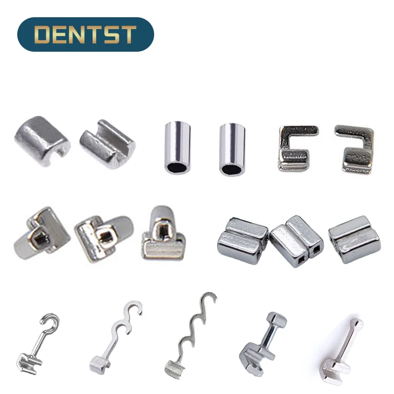 

10pcs/Bag Dental Orthodontic Crimpable Hooks Cross Tube Crimpable Hooks Long/Short/Stop Type Stainless Steel Fixed on ArchWires