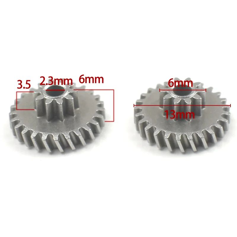 2pcs 0.5 Film Double Gear 18 Degree Helical Tooth 10 Tooth Plus 25 Tooth 37MM Reducer First Gear Powder Gear