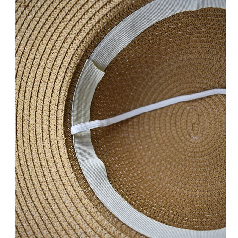 Summer Straw Hat Women Big Wide Brim Beach Sun Hat Straw Floppy Sun Block UV Protection Hat Bohemia Cap