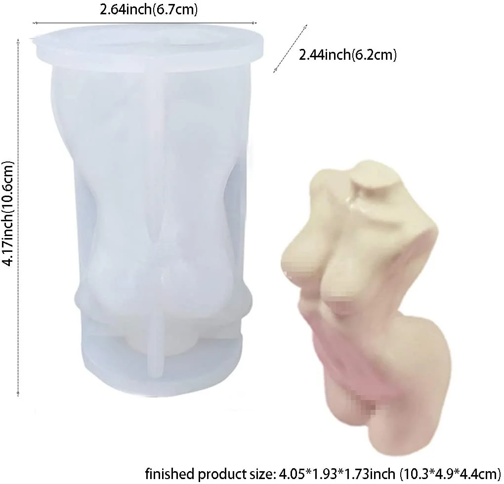 Silikonowa forma do świec 3D w kształcie kobiecego ciała Kobiety Statuetki Formy do świec Mydło Glina Sztuka DIY Narzędzie rzemieślnicze Mydło Aroma
