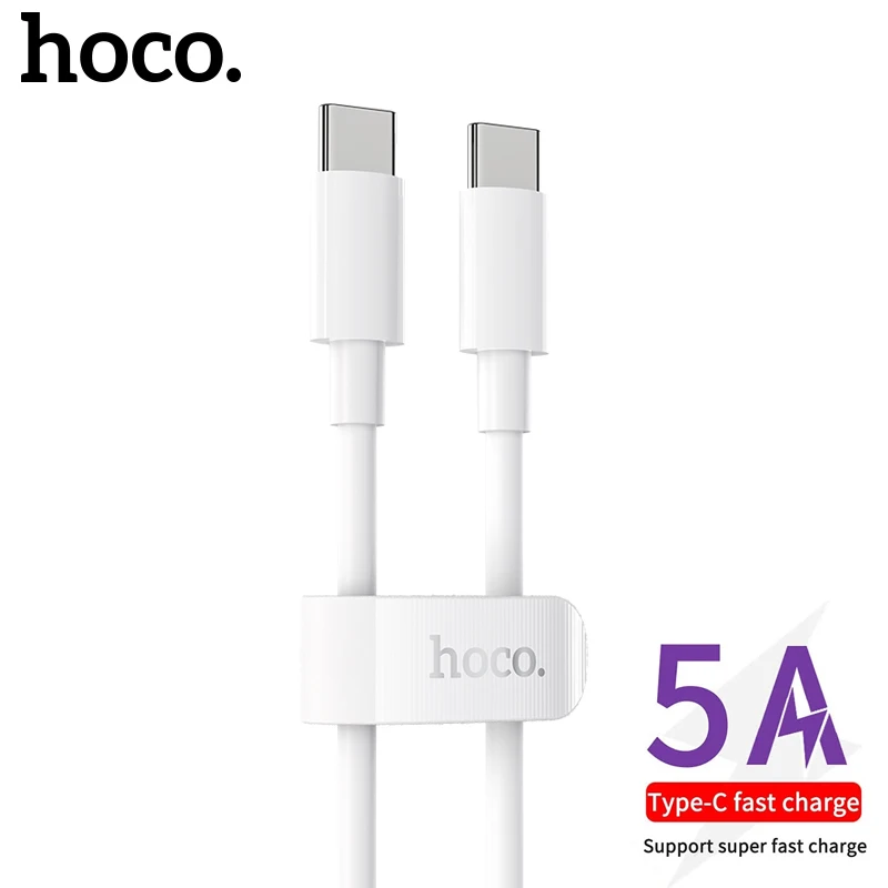 

Hoco 100W USB TypeC To Type C Cable Fast Charging For Xiaomi 11 Data Transmission Quick Charge 5A Mobile Phone Cable For MacBook