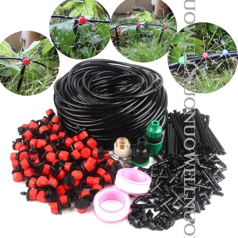 

5M~50M 4/7mm Hose Micro Drip Irrigation Combination 8-Holes Flow Adjustable Watering System Kits Automatic Garden Nozzle Set