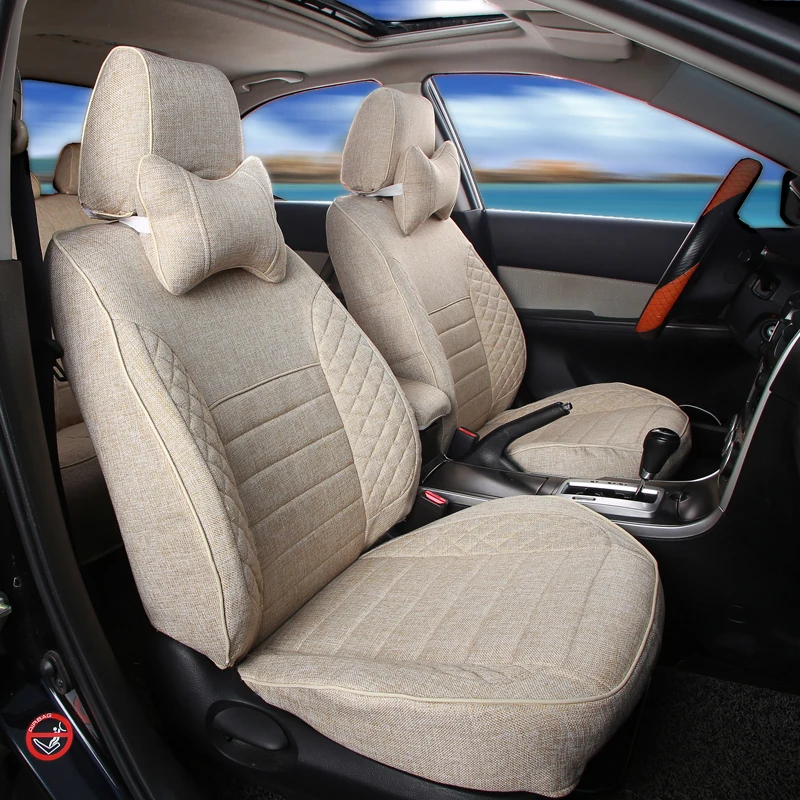 CARTAILOR Seat Cover Set for Mercedes Benz GL550 GL450 GL350 Flax Seat Covers Interior Accessories Car Cushion Support 2006-2019