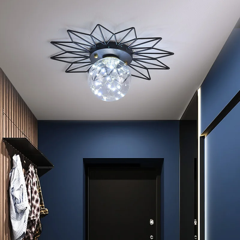 Creative Design Modern LED Ceiling Light Decoration Black Gold Lustres Indoor Fixture Living Dining Room Corridor Luminaire