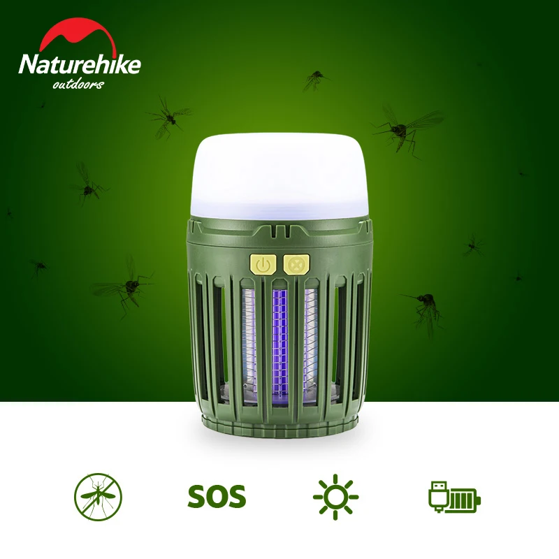 Naturehike Campsite Lamp Waterproof Tent Light Multi-Function Mosquito Killing Lamp Portable USB Camping Lamp Outdoor Lantern