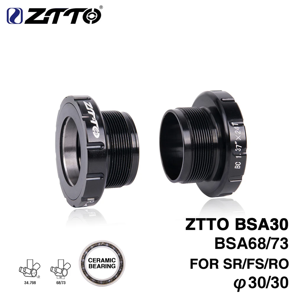 ZTTO BSA30 Ceramic BB68 BSA 68 73 MTB Road bike External Bearing Bicycle Bottom Brackets for BB386 30mm Crankset