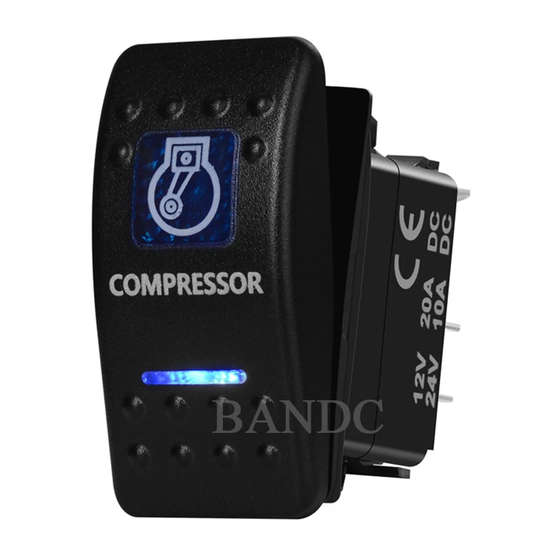 

Compressor Rocker Switch 5P SPST On-Off Illuminated Blue Led Light for the ARB/Carling/NARVA 4x4 Style, Waterproof