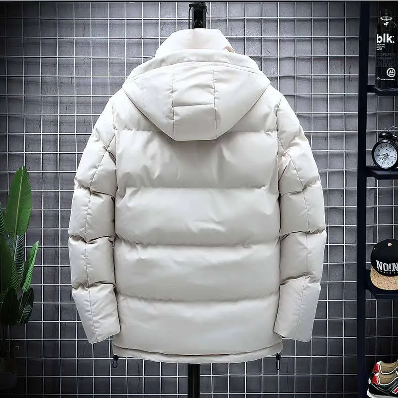 Brand Fashion Men Winter Jacket Thick Warm Male Hooded Cotton Coats Outerwear Black Khaki Size M-5XL