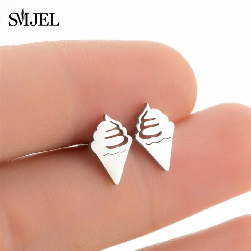 2024 Stainless Steel Geometric Earrings for Women Fashion Ice Cream Candle Lighter Tea Cup Earrings Unique Jewelry Gifts