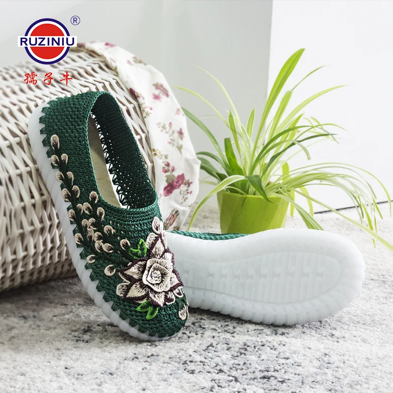 2024 Diy Hand Knitting Materials Slippers Crystal sole Rubber Outsole Crochet Needles Indoor Slippers