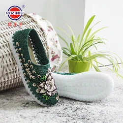 2024 Diy Hand Knitting Materials Slippers Crystal sole Rubber Outsole Crochet Needles Indoor Slippers