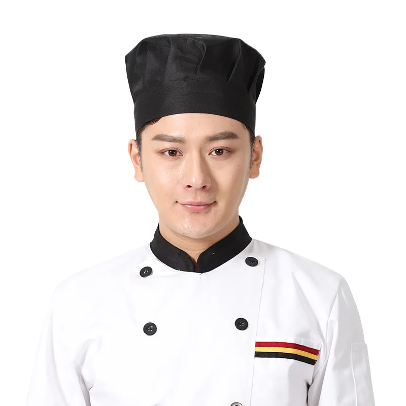 Unisex Professional Chefs Top Skull Cap For Women Men Restaurant Kitchen Catering Cooking Hat Work Uniform Elastic Kitchen