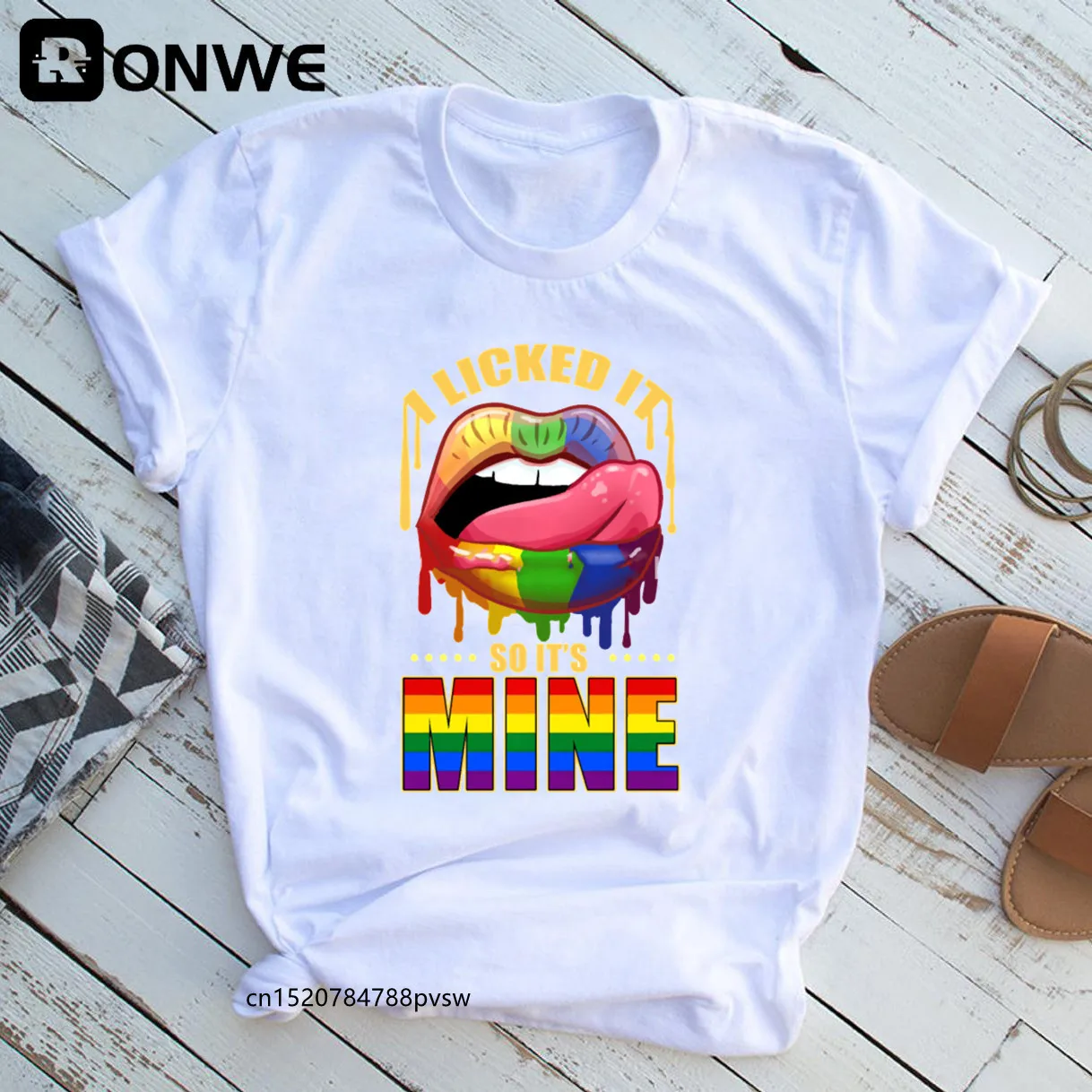 I Licked It So It's Mine Graphic Black T shirt Summer Girl LGBT Harajuku 90s Clothes Female Tops Tee,Drop Ship