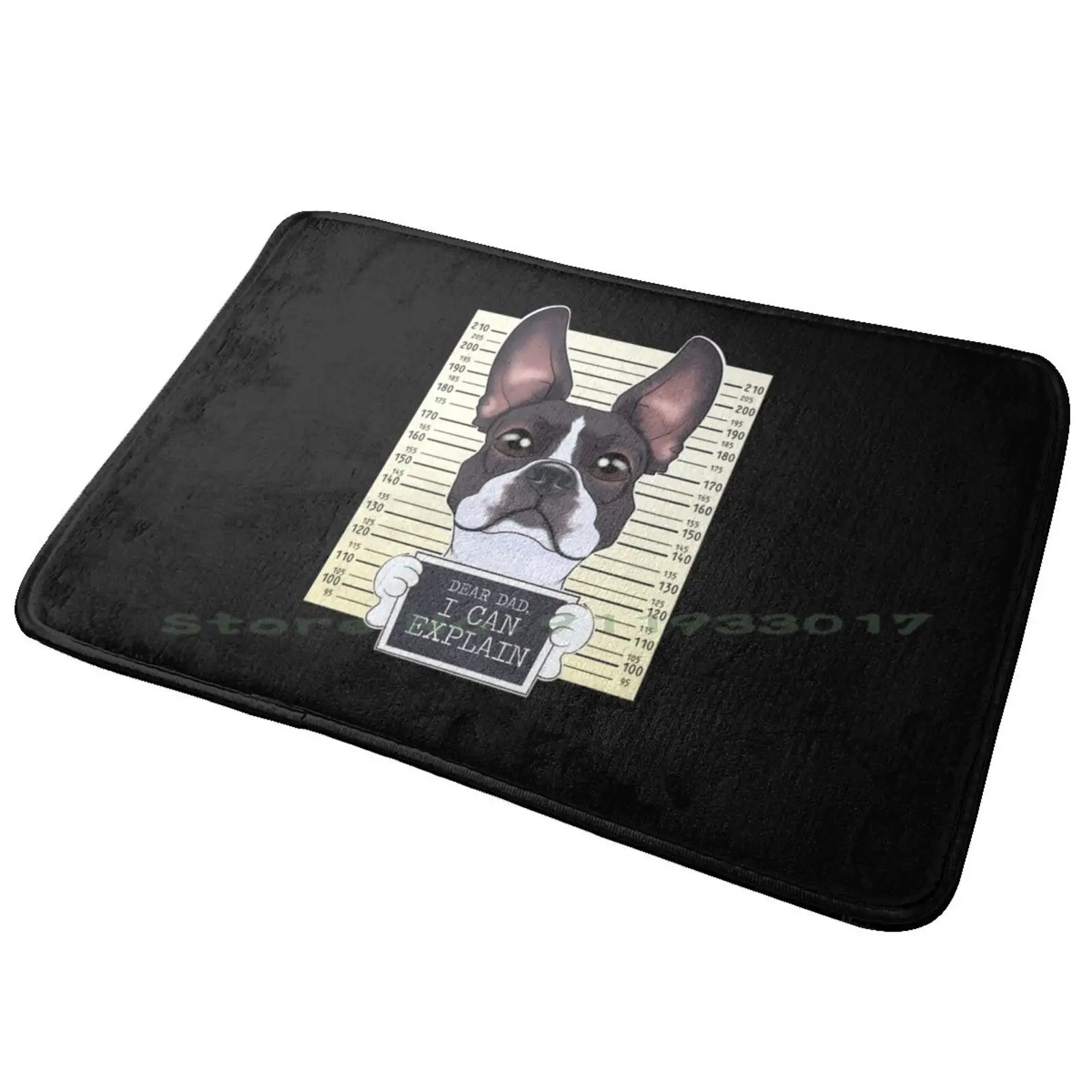 Dear Dad I Can Explain I Boston Terrier Dad Entrance Door Mat Bath Mat Rug Ringette Girl Ringette Dad Ringette Mom Sports Dad